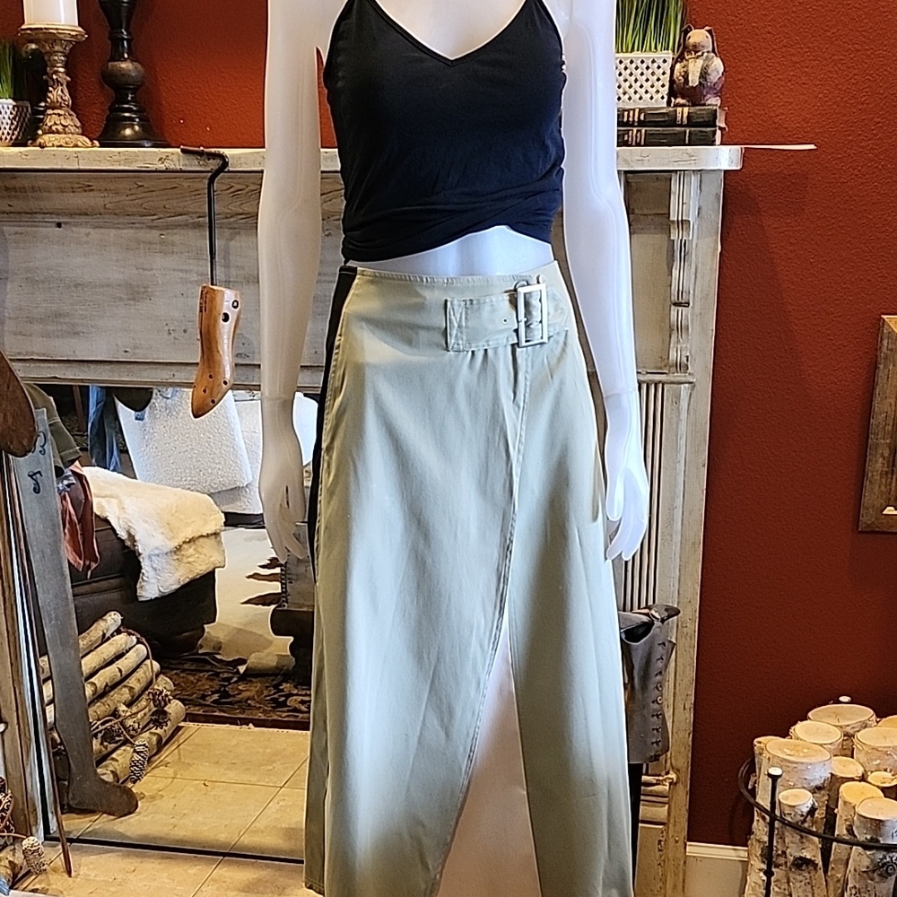 Khaki Wrap Skirt
